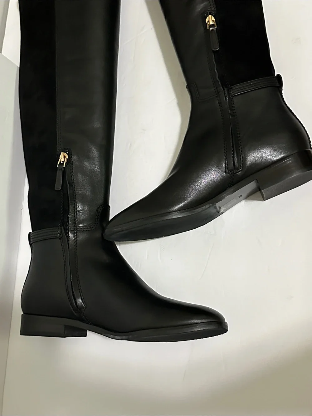 Tory Burch Wyatt black leather over-the-knee boots NWOB